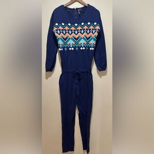 Sweaty Betty Navy Blue Luxe Knitted Pants Jumpsuit - Women’s Size Small